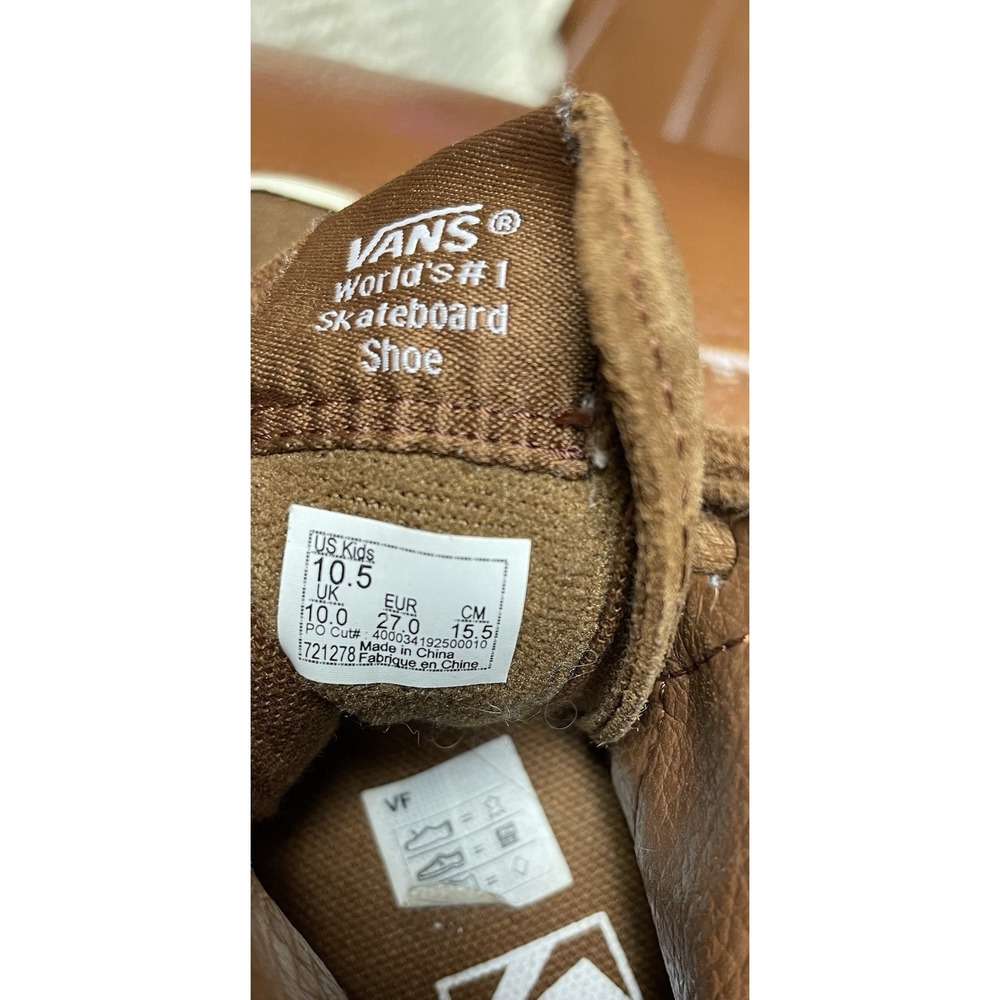 Vans Kids Sk8 Hi Top Brown Suede Fringed Shoe Skateboard 1721278 Size 10.5 - Picture 3 of 10